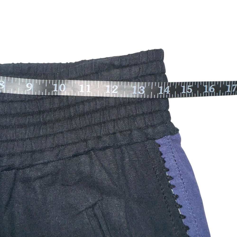 Sea New York Linen Blend Side Stripe Wide Leg Navy Pants 4 - Picture 5 of 6